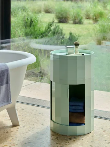 Facet Cabinet high bijzettafel voeten/wielen 66 cm - Soft mint - HAY