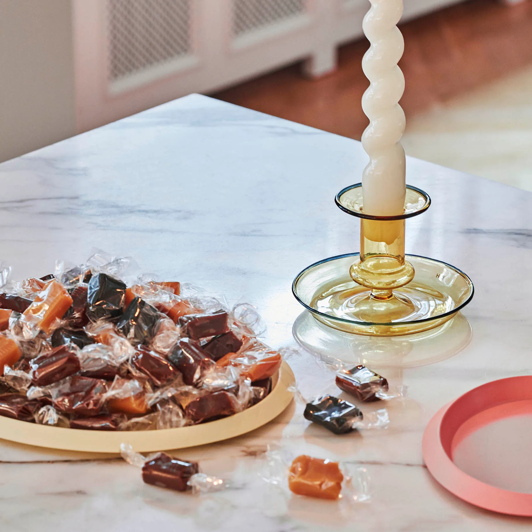 Flare kaarsenhouder, Yellow HAY