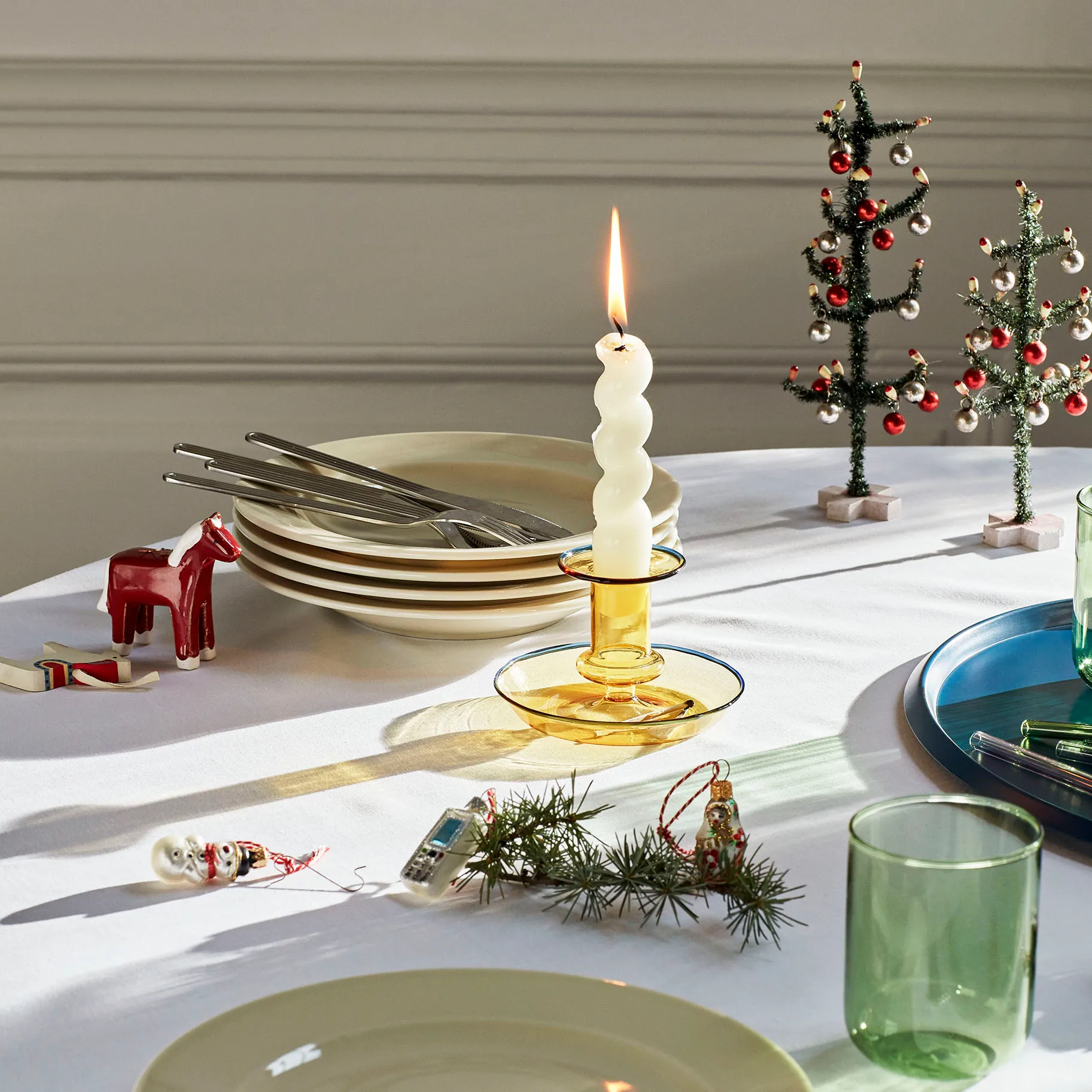 Flare kaarsenhouder, Yellow HAY