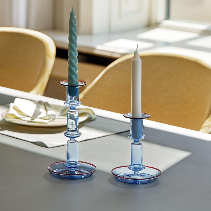 Flare medium kandelaar, Light blue-red HAY