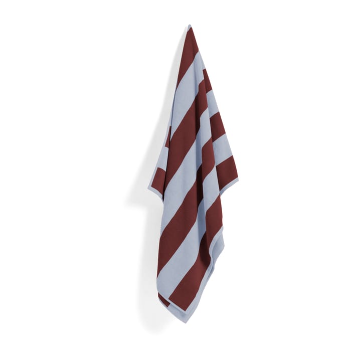 Frotté Stripe badlaken 100x150 cm - Bordeaux-Sky blue - HAY