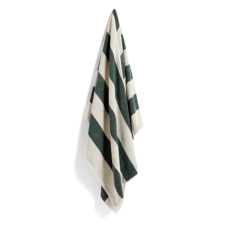 Frotté Stripe badlaken 100x150 cm - Dark green - HAY