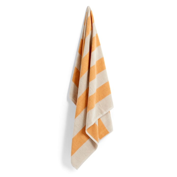 Frotté Stripe badlaken 100x150 cm, Warm yellow HAY