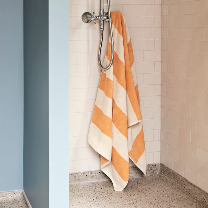 Frotté Stripe badlaken 100x150 cm, Warm yellow HAY