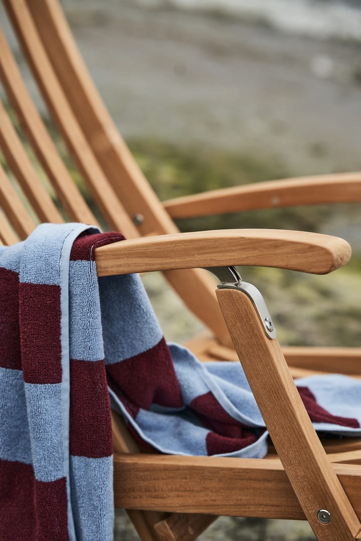 Frotté Stripe handdoek 50x100 cm, Bordeaux-Sky blue HAY