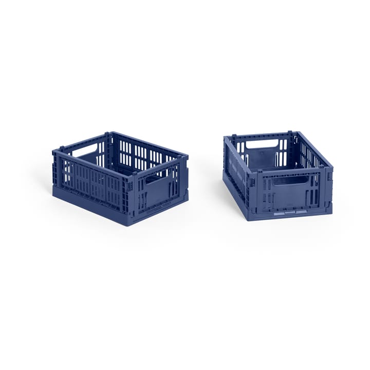 HAY Colour Crate Mini 2-pack 13x17 cm - Dark blue - HAY