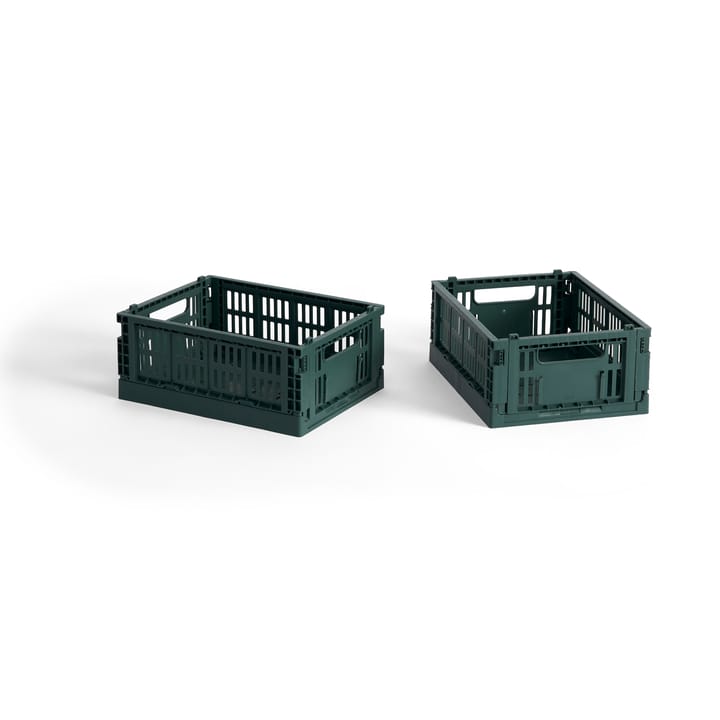 HAY Colour Crate Mini 2-pack 13x17 cm - Dark green - HAY