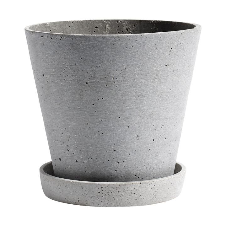HAY Flowerpot with saucer pot L 17.5 cm - Grijs - HAY