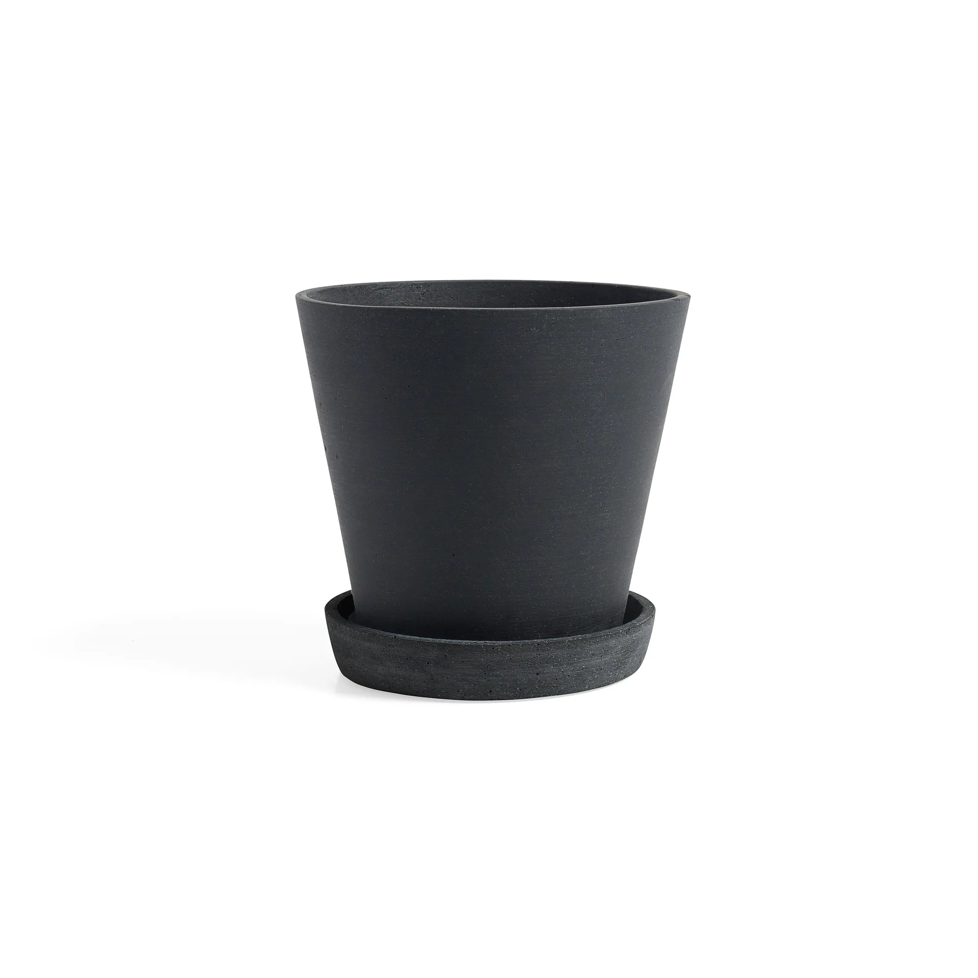 HAY Flowerpot with saucer pot L 17.5 cm, Zwart HAY