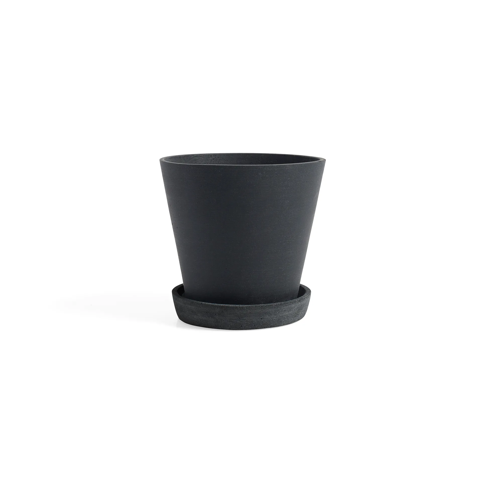 HAY Flowerpot with saucer pot M Ø14 cm, Zwart HAY