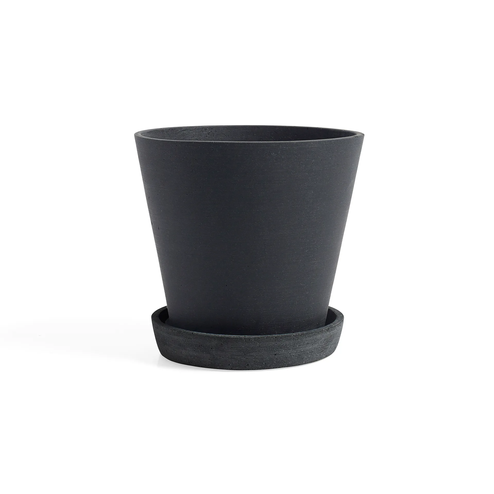 HAY Flowerpot with saucer pot XL Ø21.5 cm, Zwart HAY