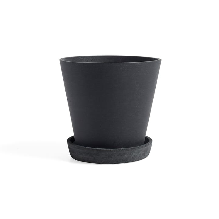 HAY Flowerpot with saucer pot XL Ø21.5 cm - Zwart - HAY