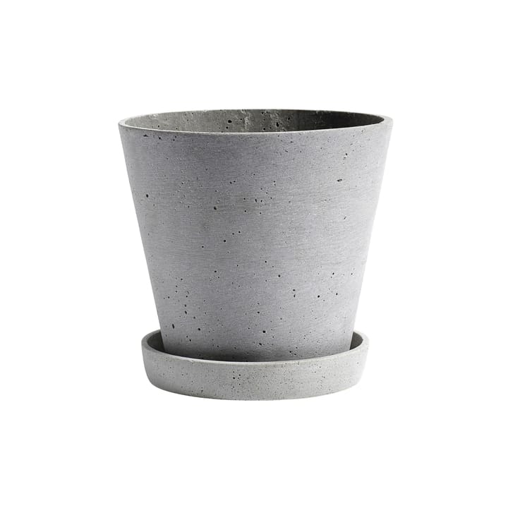 HAY Flowerpot with saucer pot XXL Ø26 cm - Grijs - HAY