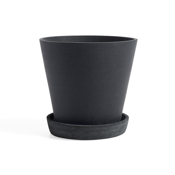 HAY Flowerpot with saucer pot XXL Ø26 cm - Zwart - HAY