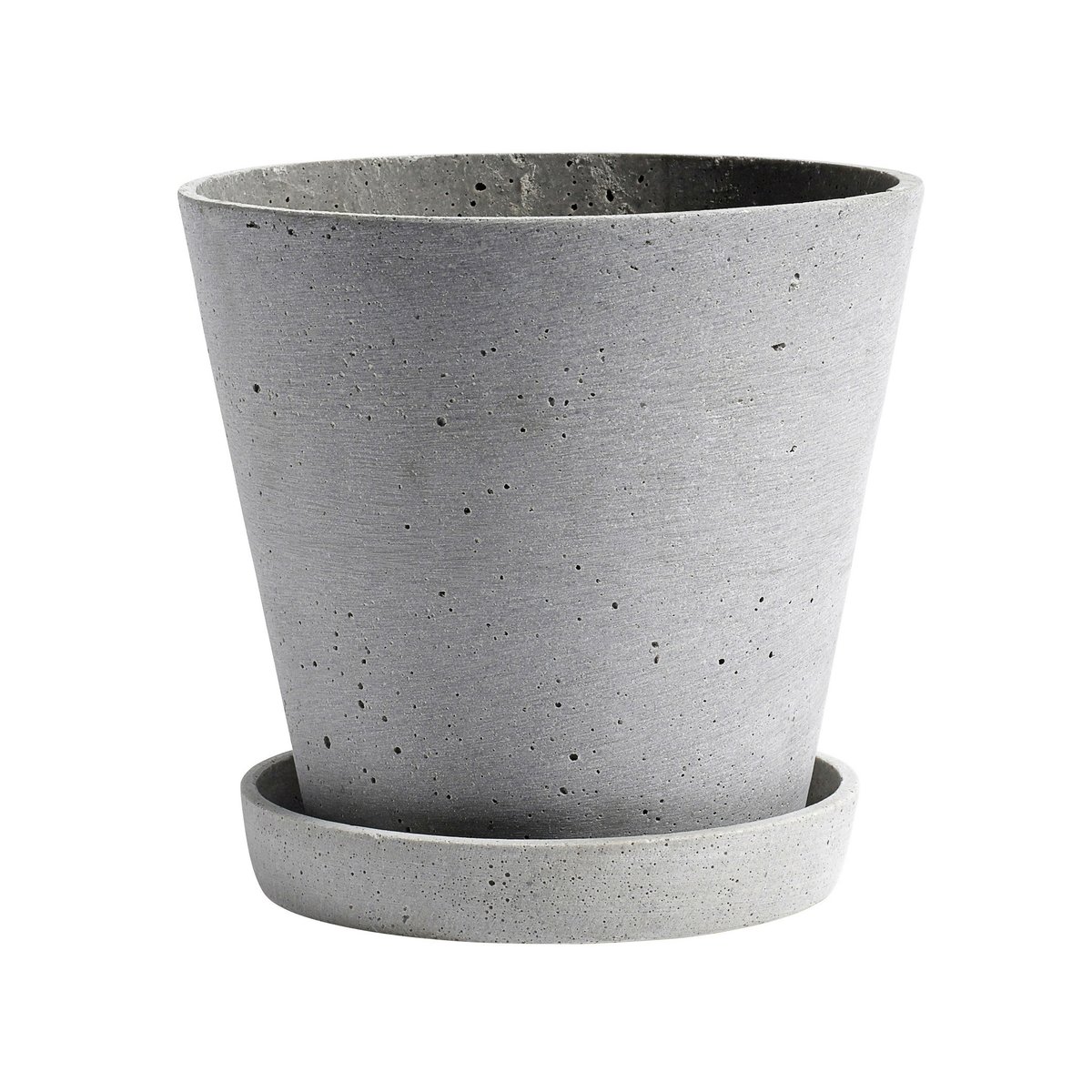 HAY Flowerpot with saucer pot XXXL o34 cm Grijs | Scandinavisch Interieur | Bloempotten | Grijs