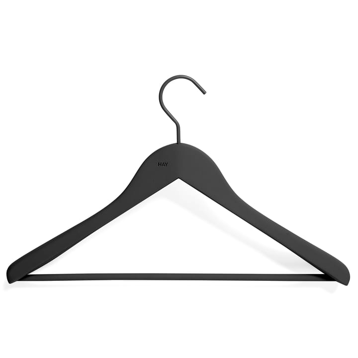 HAY kledinghanger met stang wide 4-pack, Zwart HAY