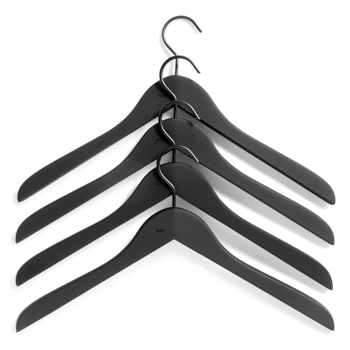 HAY kledinghanger slim 4-pack - Zwart - HAY