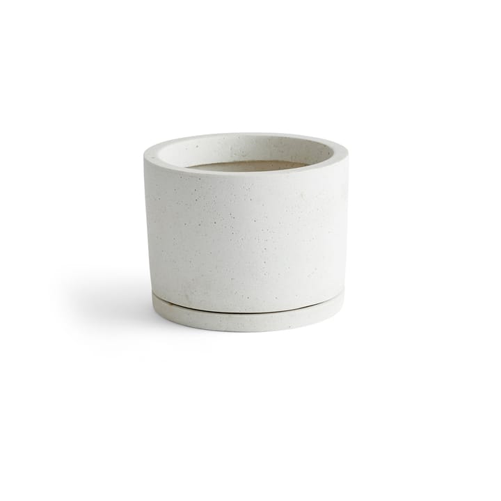 HAY Plant Pot with saucer bloempot L Ø19 cm, Wit HAY