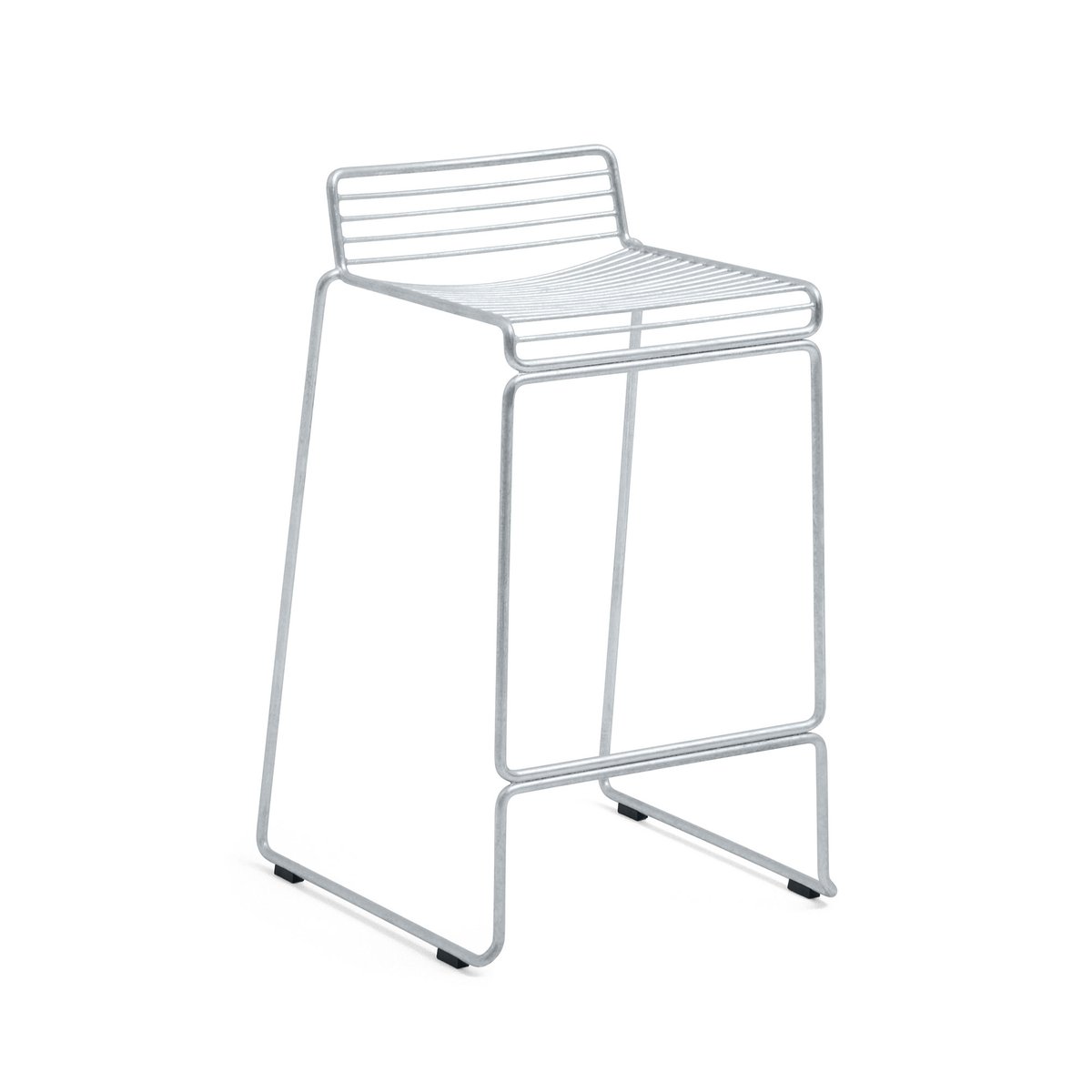 HAY Hee Low barkruk 65 cm Galvanized | Scandinavisch Interieur | Barstoelen | Zilverkleurig