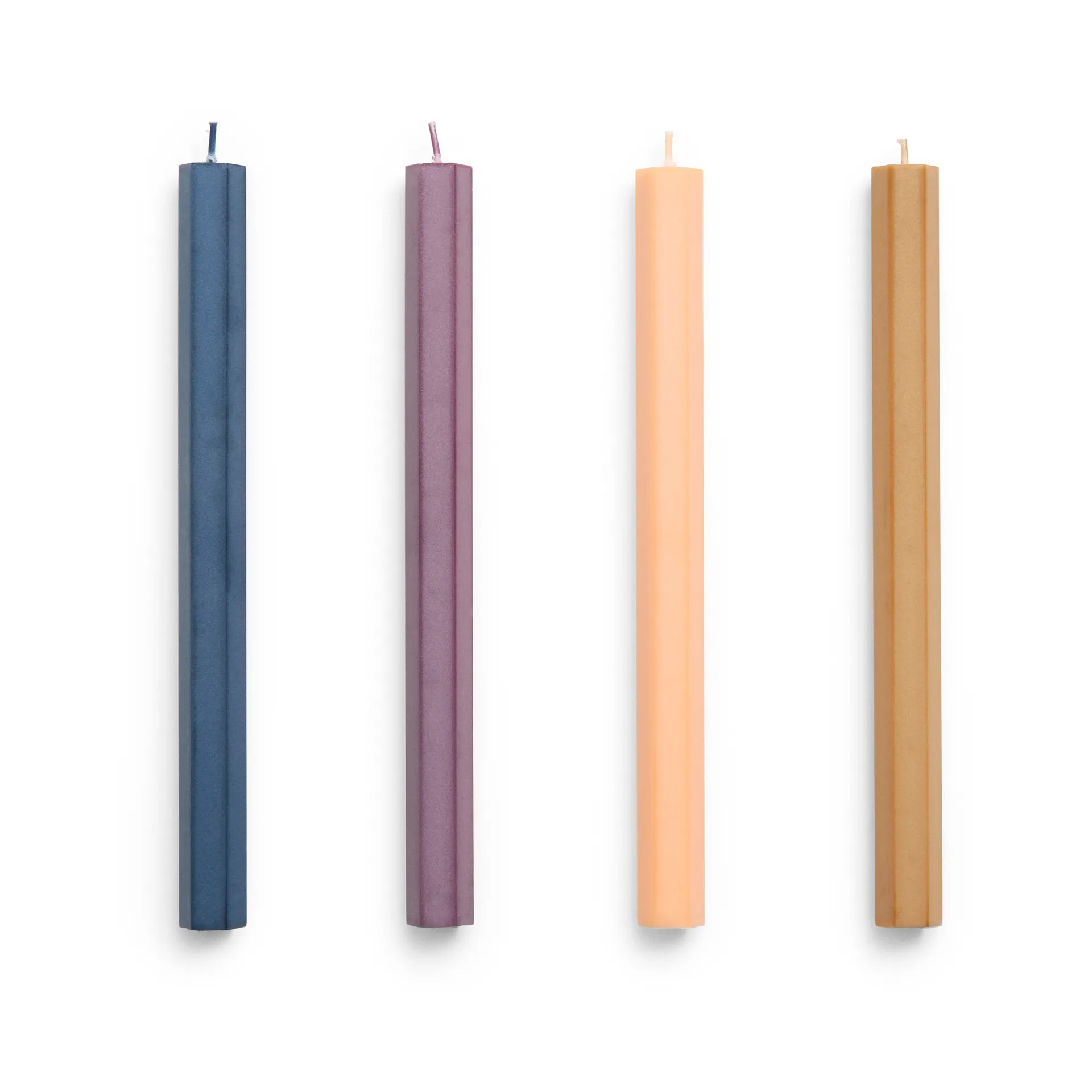 Hexagon Candle kaars mix 4-pack, Dark HAY