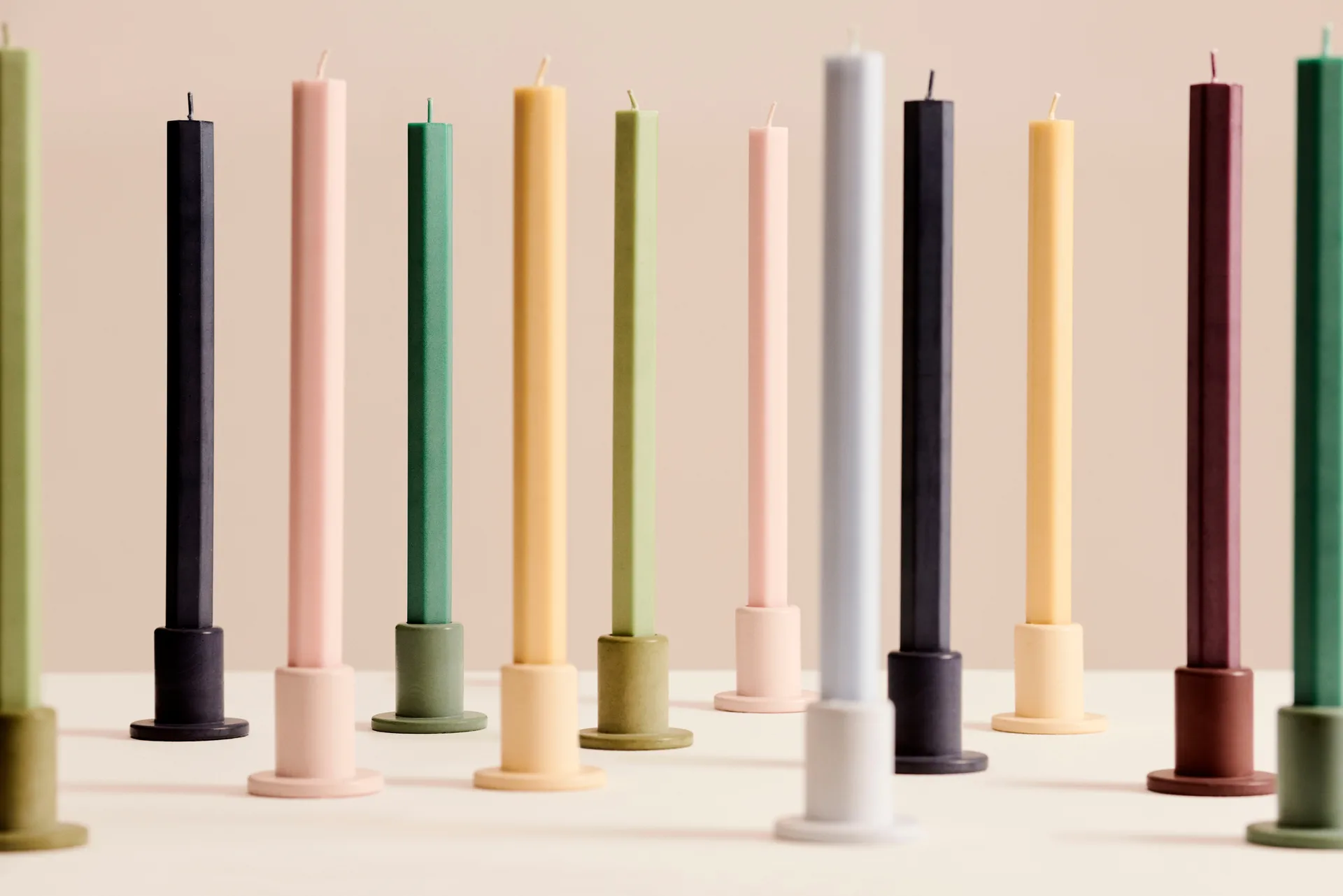 Hexagon Candle kaars mix 4-pack, Dark HAY