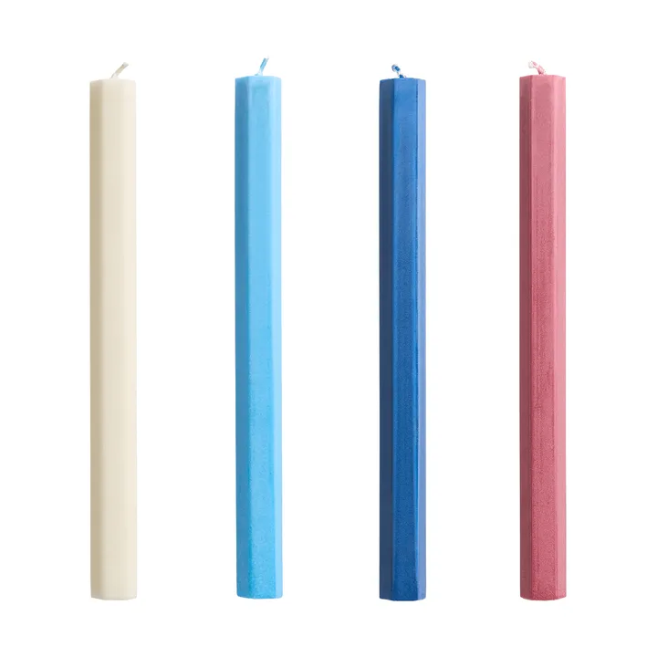 Hexagon Candle kaars mix 4-pack - Marine - HAY