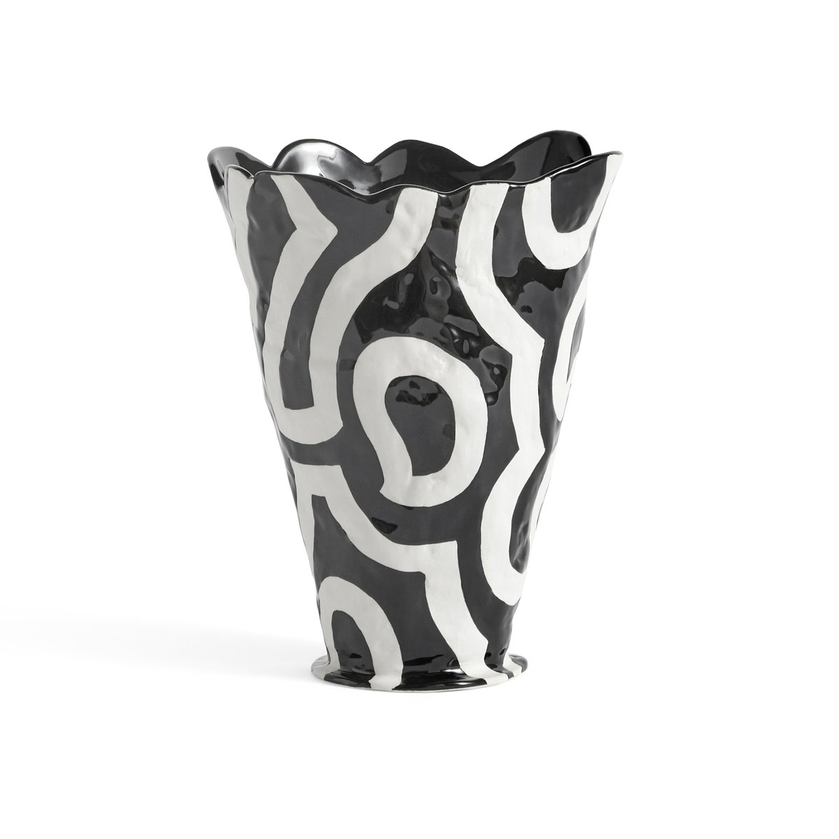 HAY Jessica Hans Shadow vaas 25 cm Zwart-wit | Scandinavisch Interieur | Vazen | Zwart