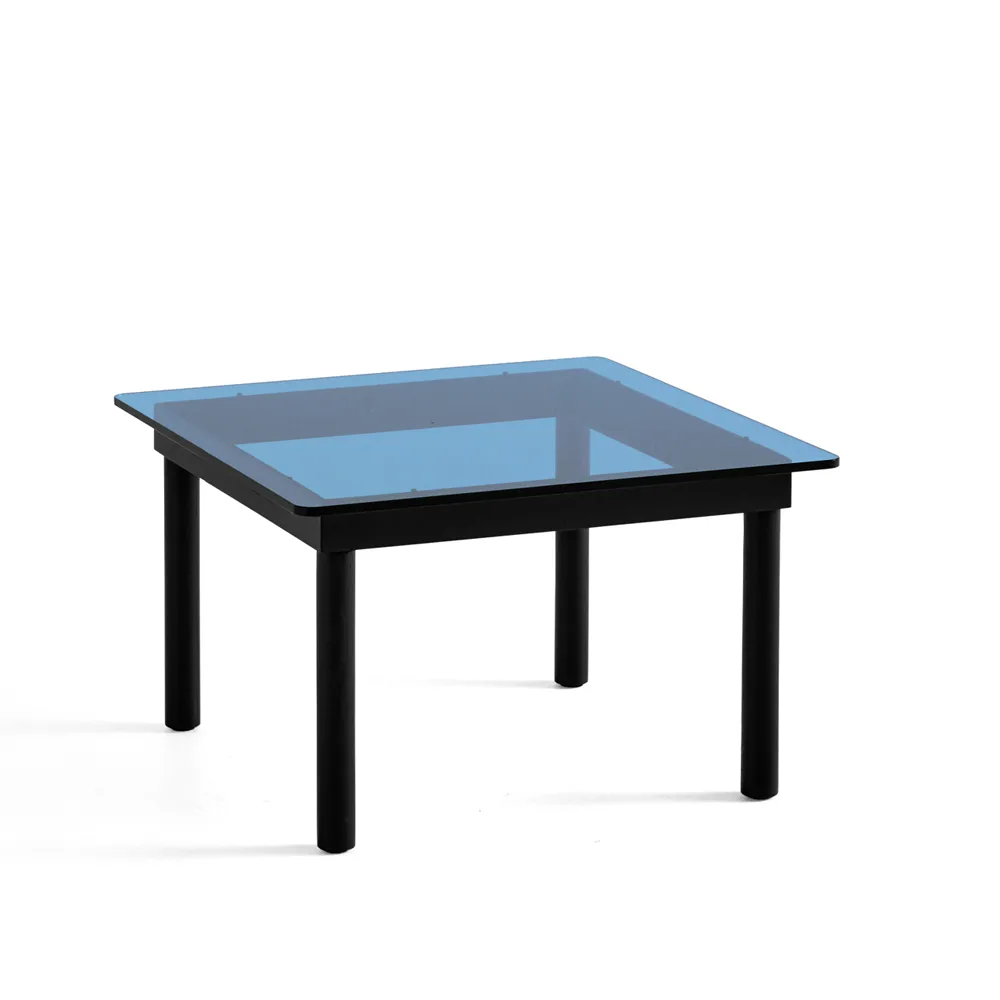 Kofi salontafel, Black oak – glazen blad – blauw getint – b60 cm HAY