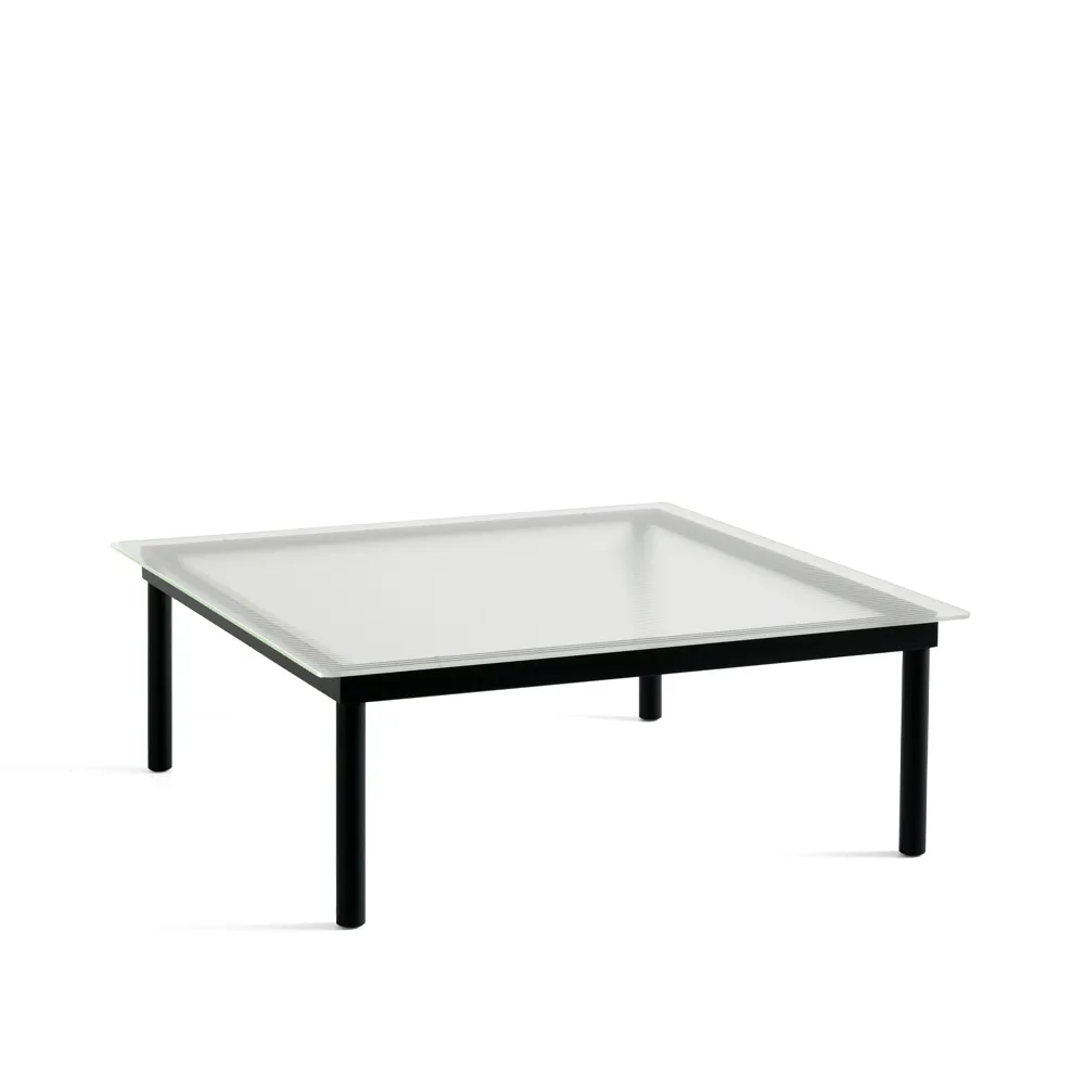 Kofi salontafel, Black oak – glazen blad – geribbeld – b100 cm HAY