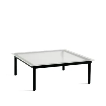 Kofi salontafel - Black oak – glazen blad – geribbeld – b100 cm - HAY