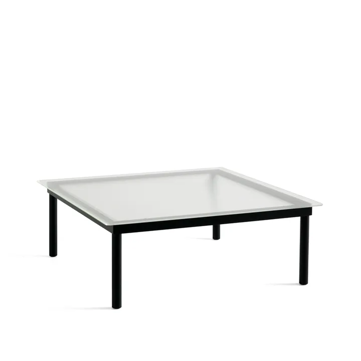 Kofi salontafel - Black oak – glazen blad – geribbeld – b100 cm - HAY