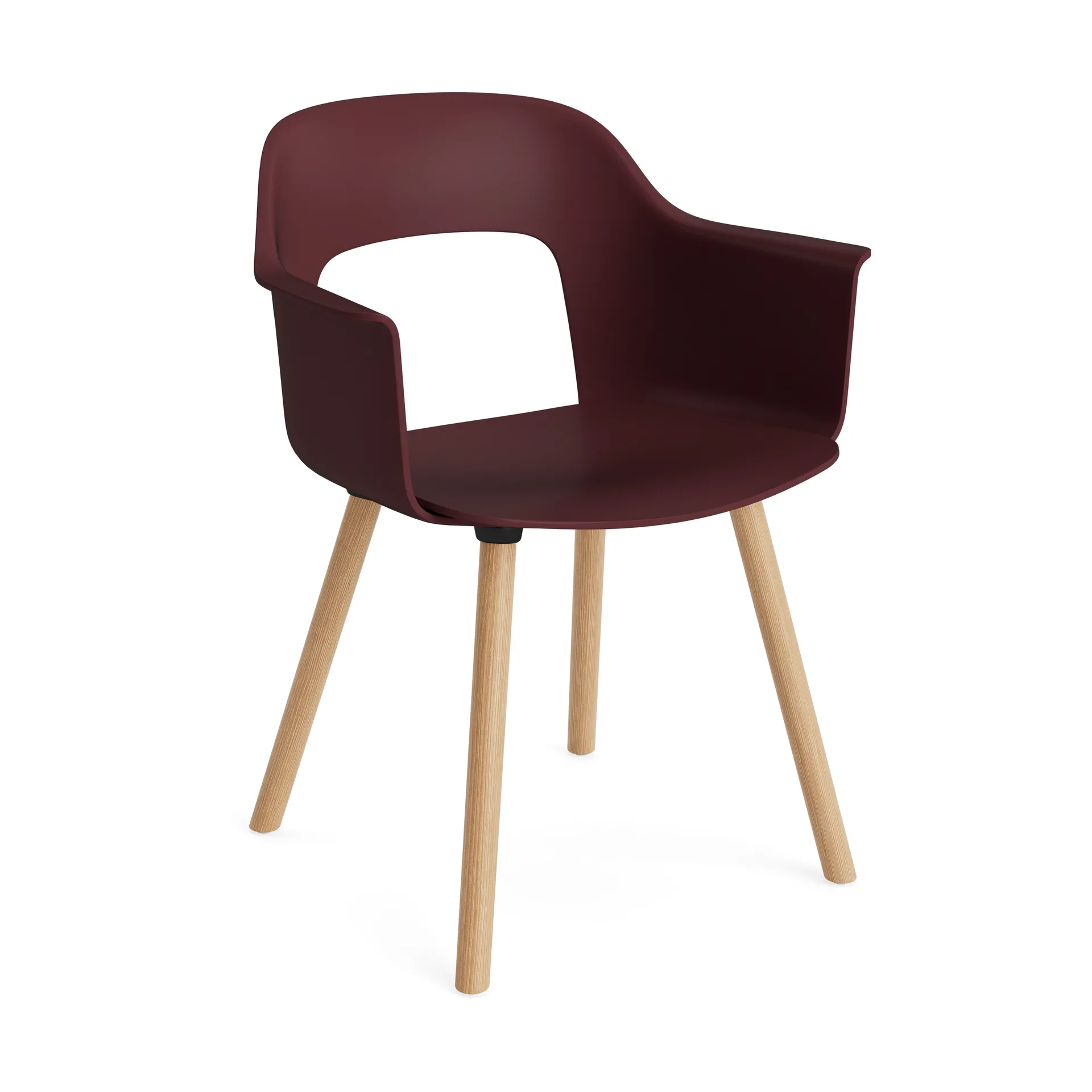 Layout fauteuil 211 armstoel, Bordeaux-gelakte eik HAY