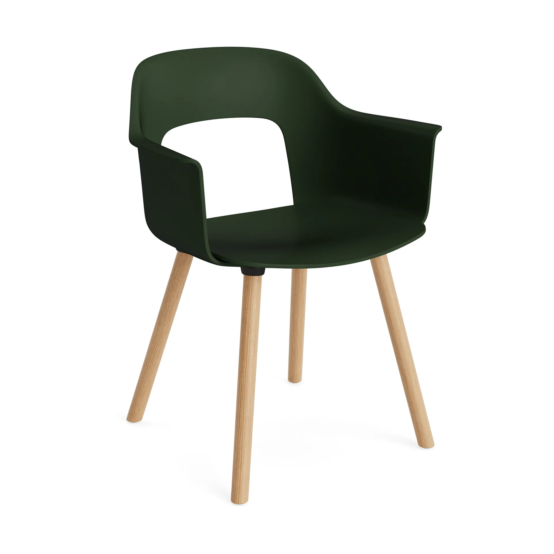 Layout fauteuil 211 armstoel, Bottle green-gelakt eikenhout HAY