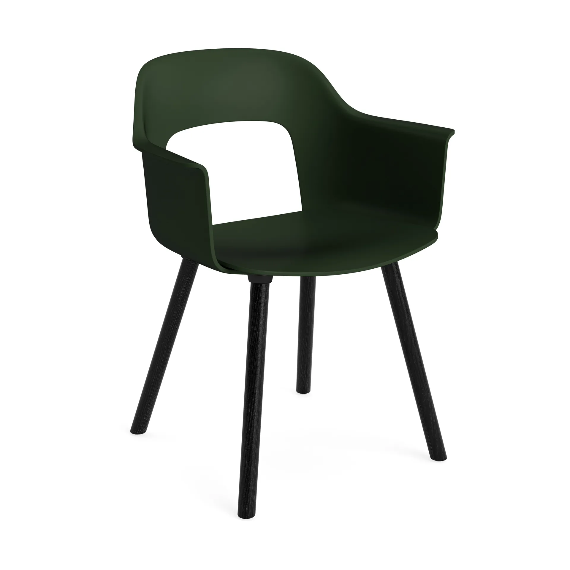 Layout fauteuil 211 armstoel, Bottle green-zwartgelakte eik HAY