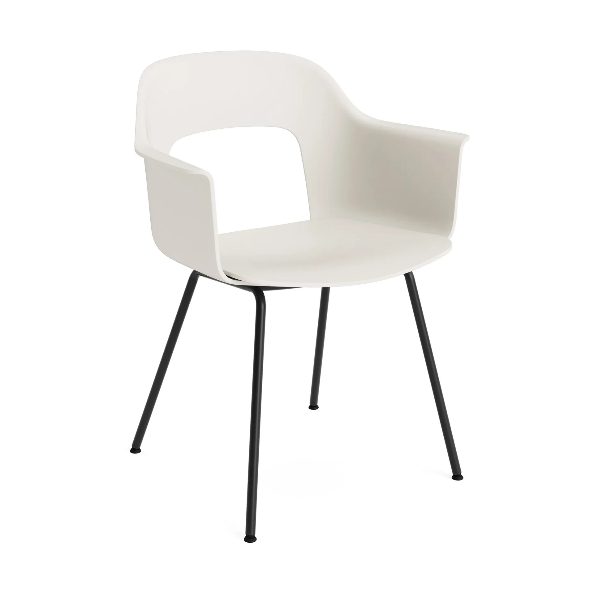 Layout fauteuil 211 armstoel, Cream white-zwartgelakt staal HAY