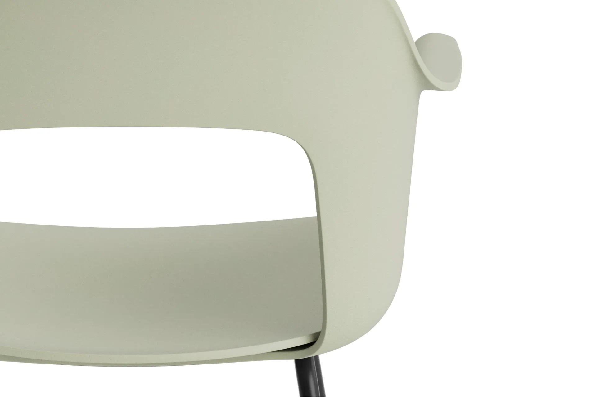Layout fauteuil 211 armstoel, Pastel green-zwartgelakt staal HAY