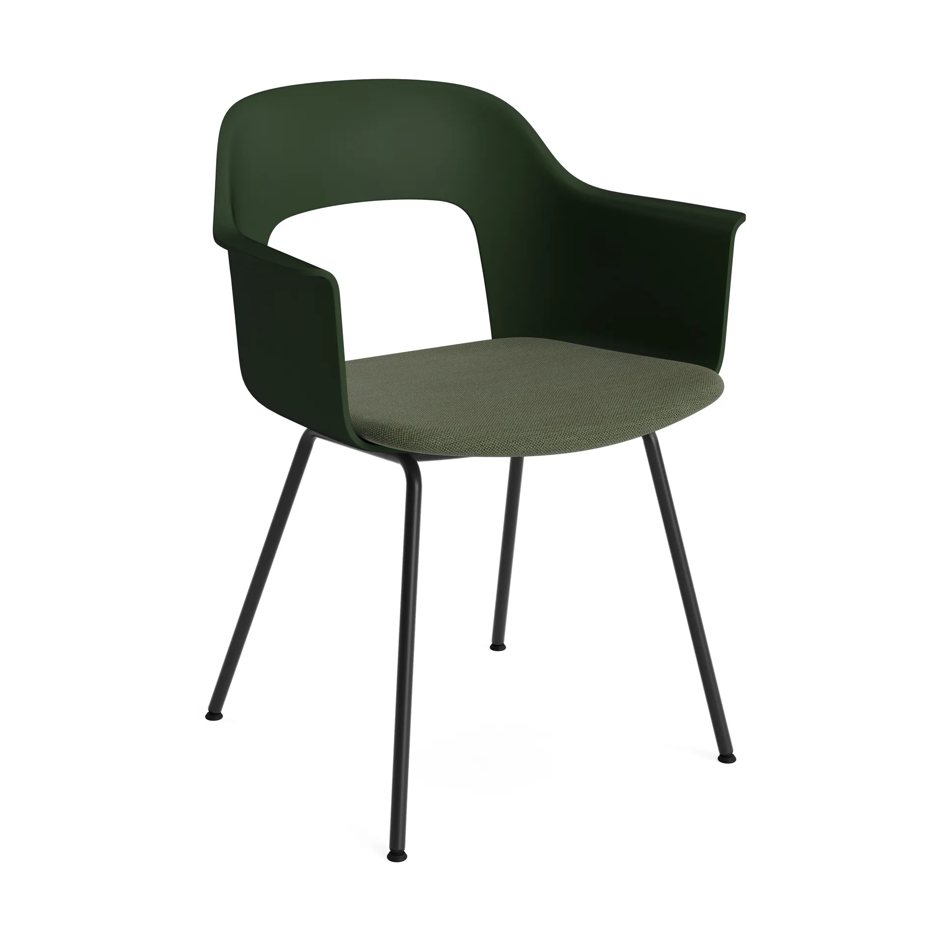Layout fauteuil 213 armstoel, Mode 072-bottle green-zwartgelakte staal HAY