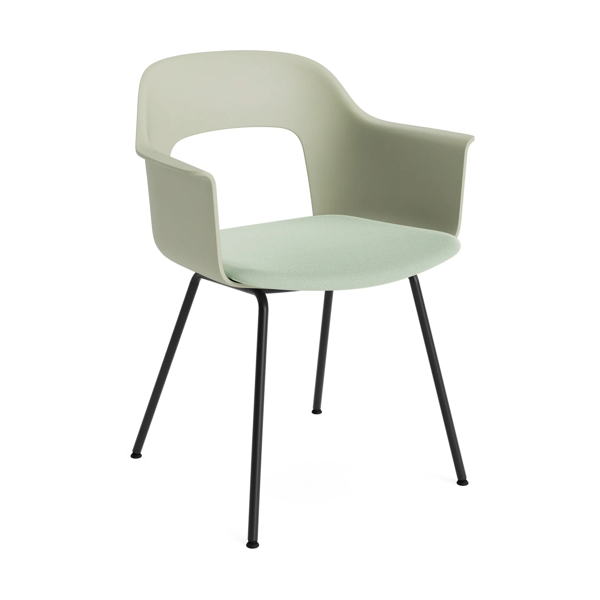 Layout fauteuil 213 armstoel, Relate 921-pastel green-zwartgelakt staal HAY