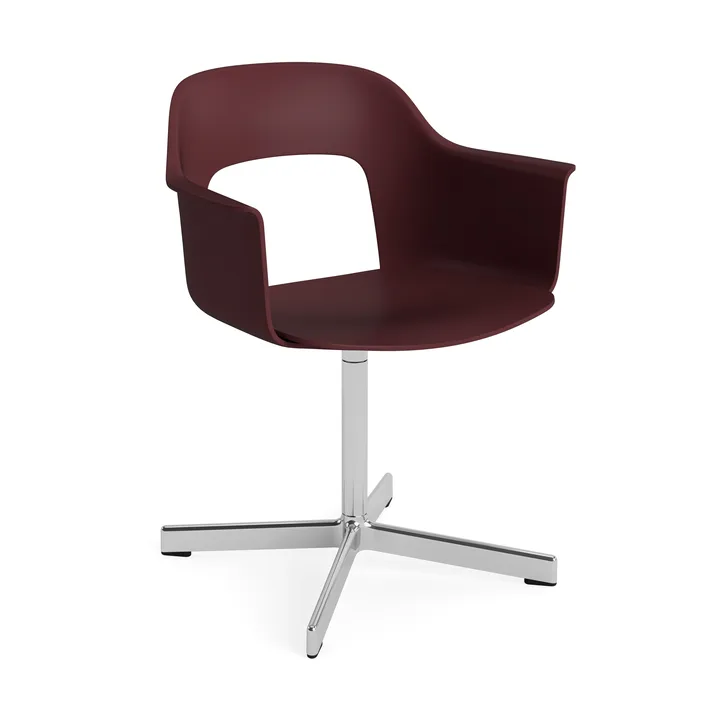 Layout fauteuil 231 kantoorstoel - Bordeaux-polerend aluminium 4-star swivel base - HAY