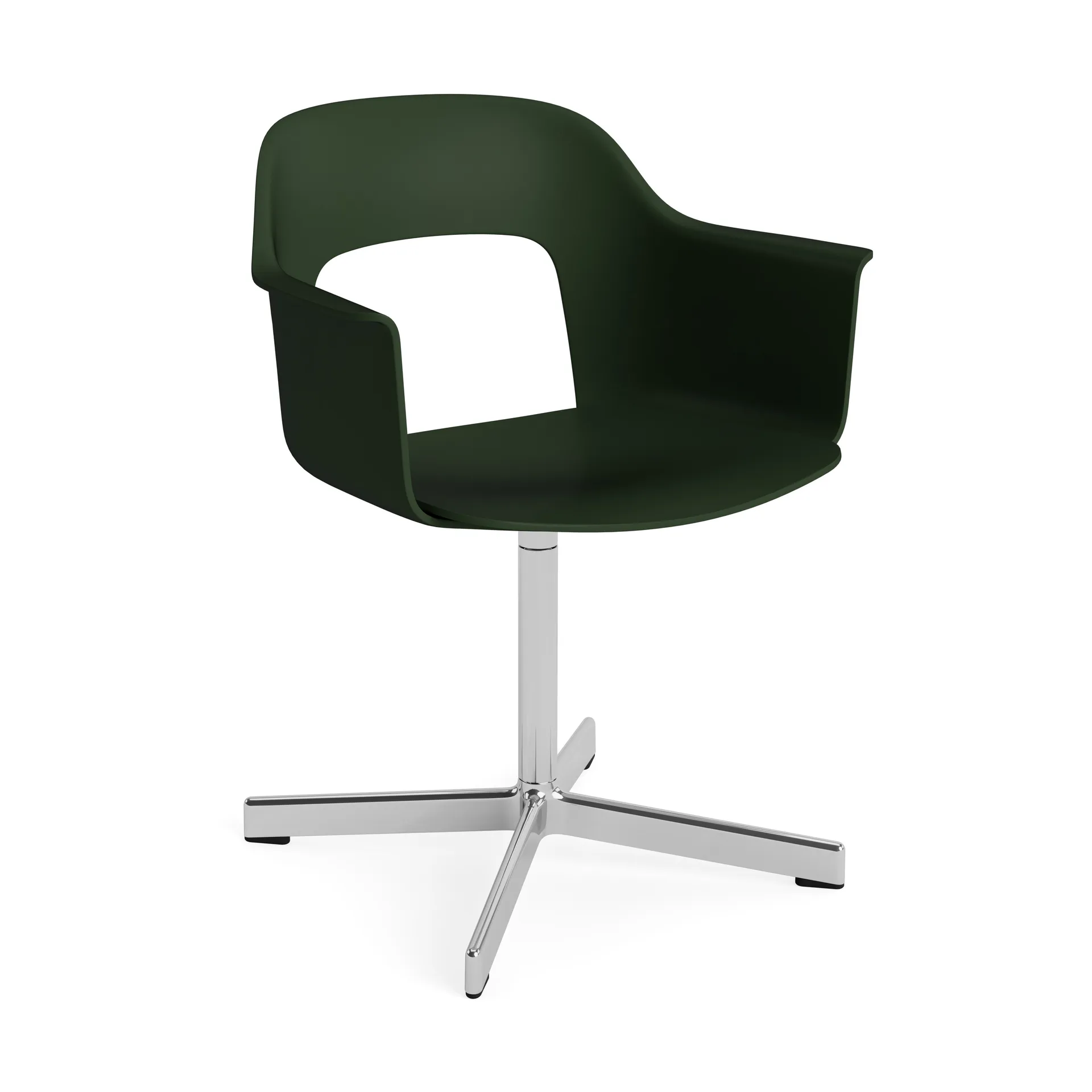 Layout fauteuil 231 kantoorstoel, Bottle green-gepolijst aluminium 4-star swivel base HAY