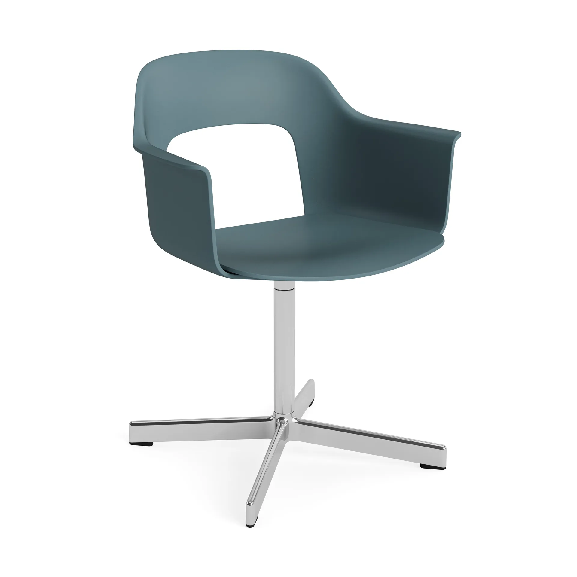Layout fauteuil 231 kantoorstoel, Ocean-polered aluminium 4 star swivel base HAY