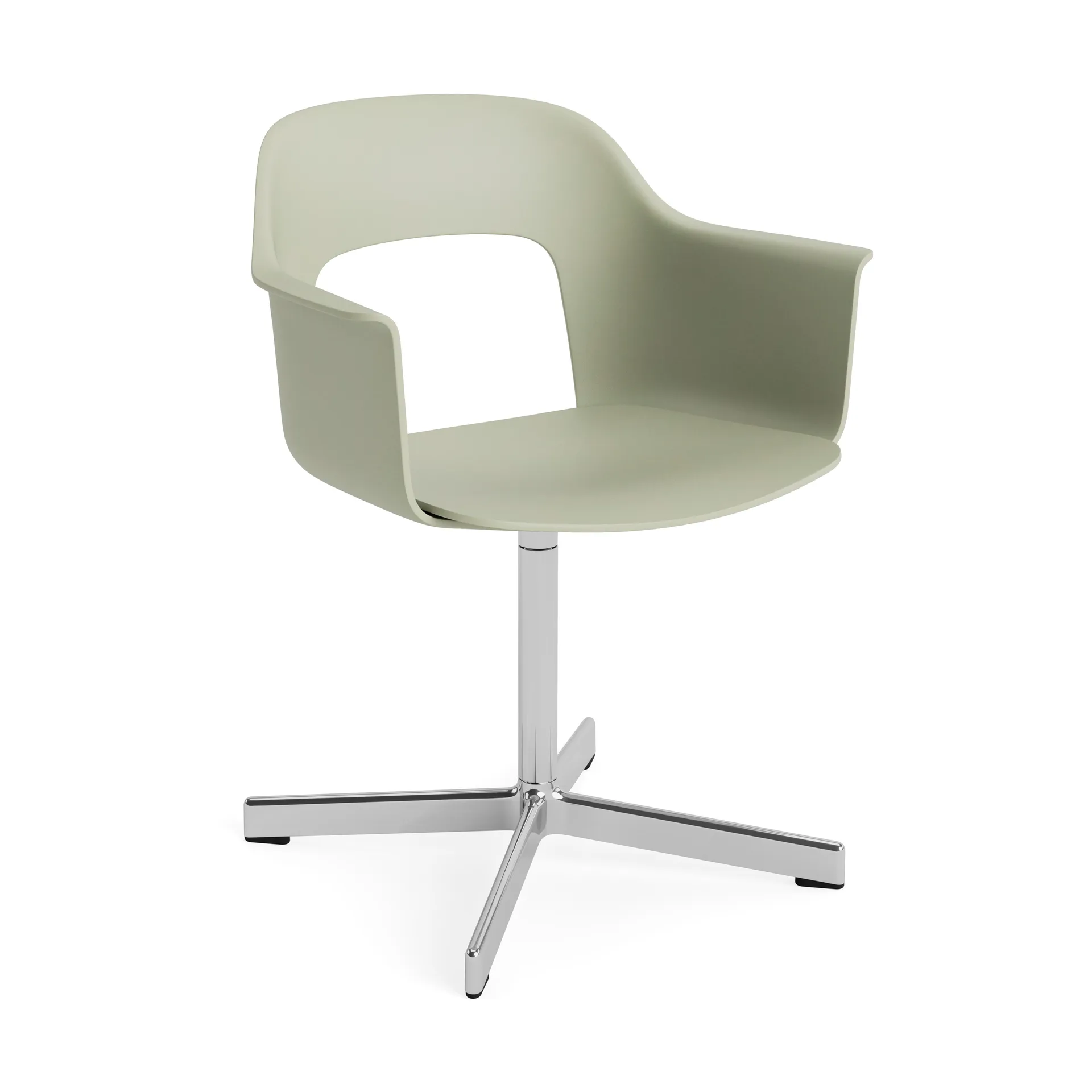 Layout fauteuil 231 kantoorstoel, Pastel green-gepolijst aluminium 4-star swivel base HAY