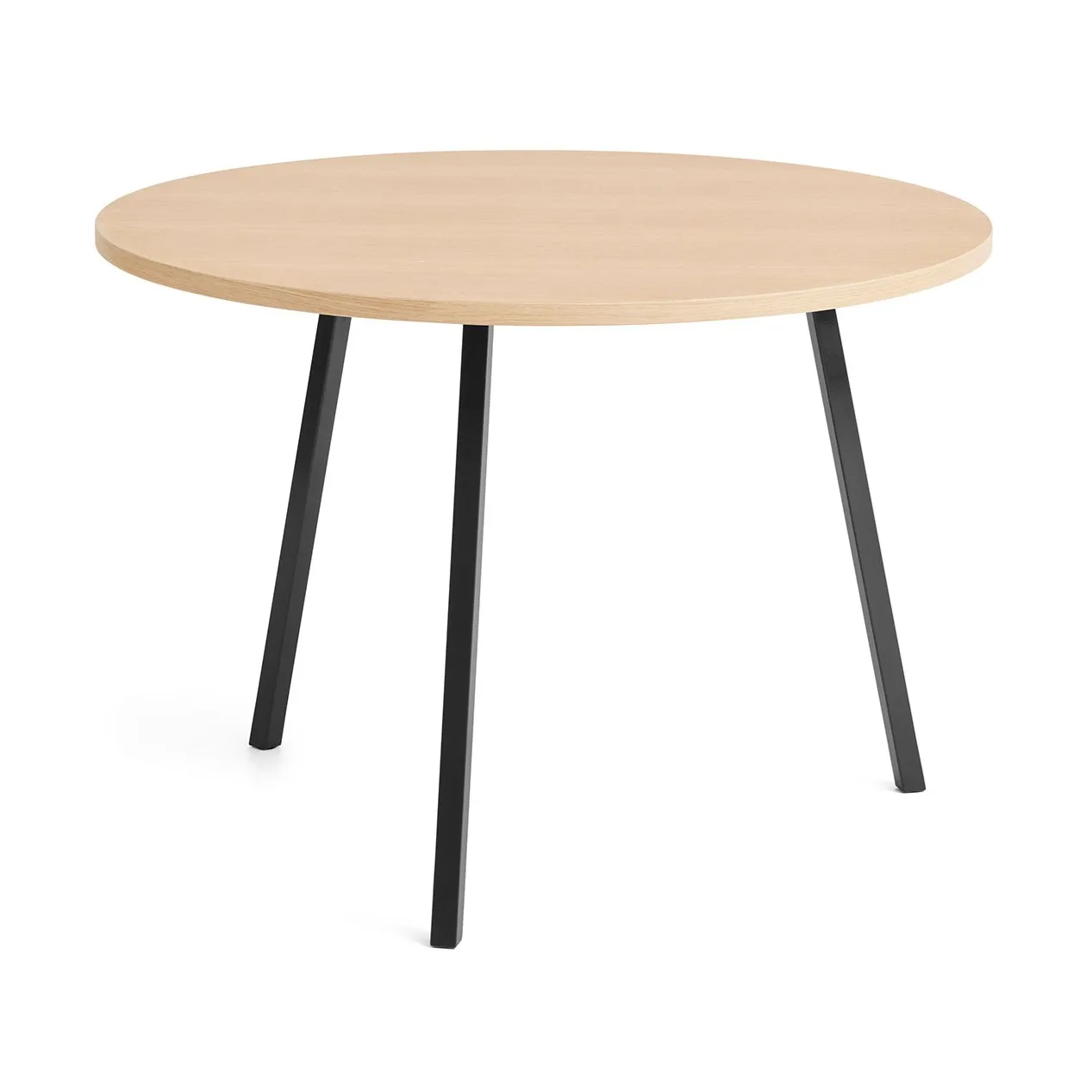 Loop Stand eettafel Ø105 cm, Black-clear lacq. oak HAY
