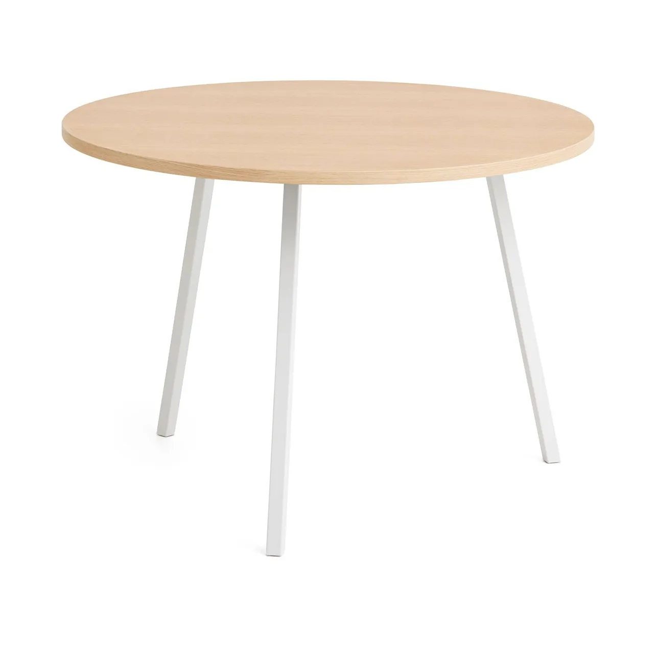 Loop Stand eettafel Ø105 cm, White-clear lacq. oak HAY