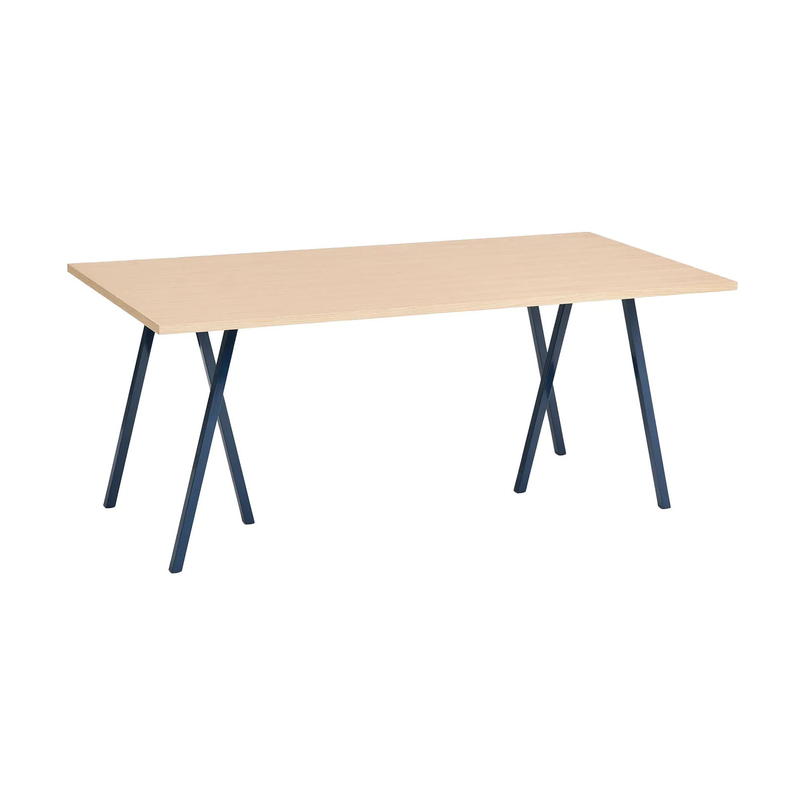 Loop Stand eettafel 87,5x180 cm, Deep blue-clear lacq. oak HAY