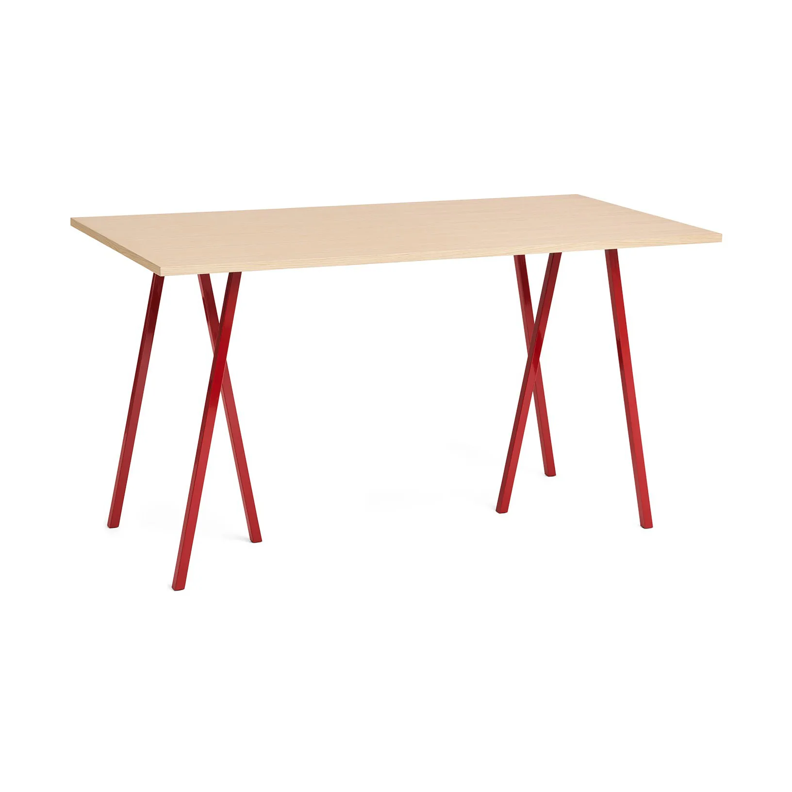 Loop Stand eettafel 87,5x180 cm, Maroon red-clear lacq. oak HAY