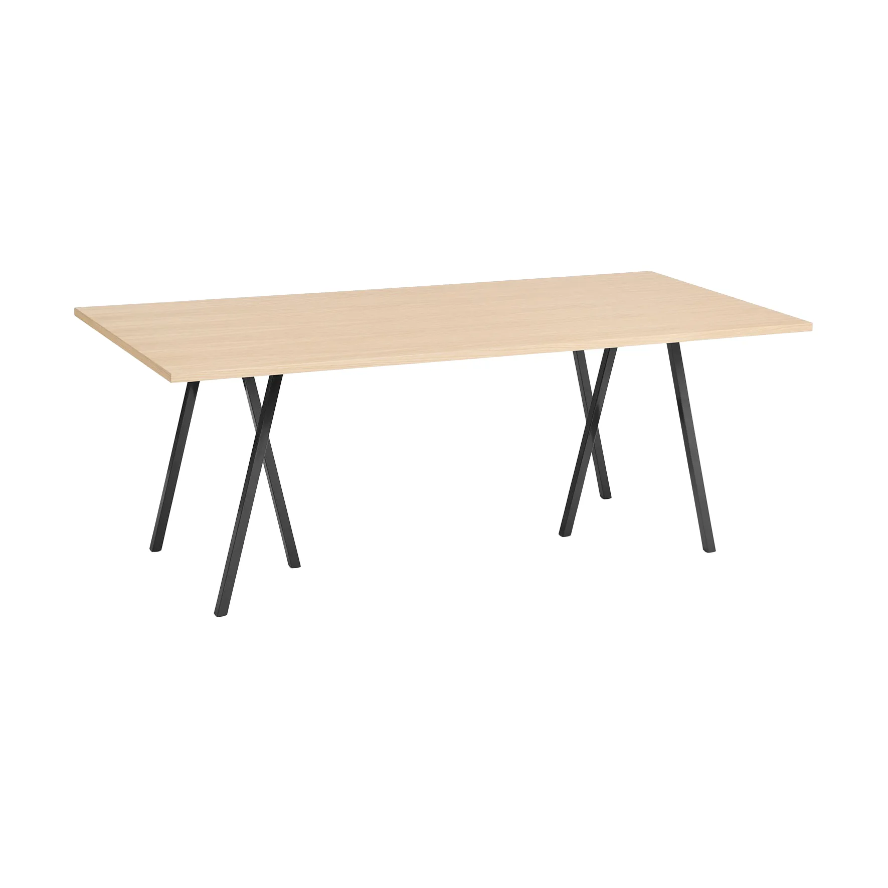 Loop Stand eettafel 92,5x200 cm, Black-clear lacq. oak HAY