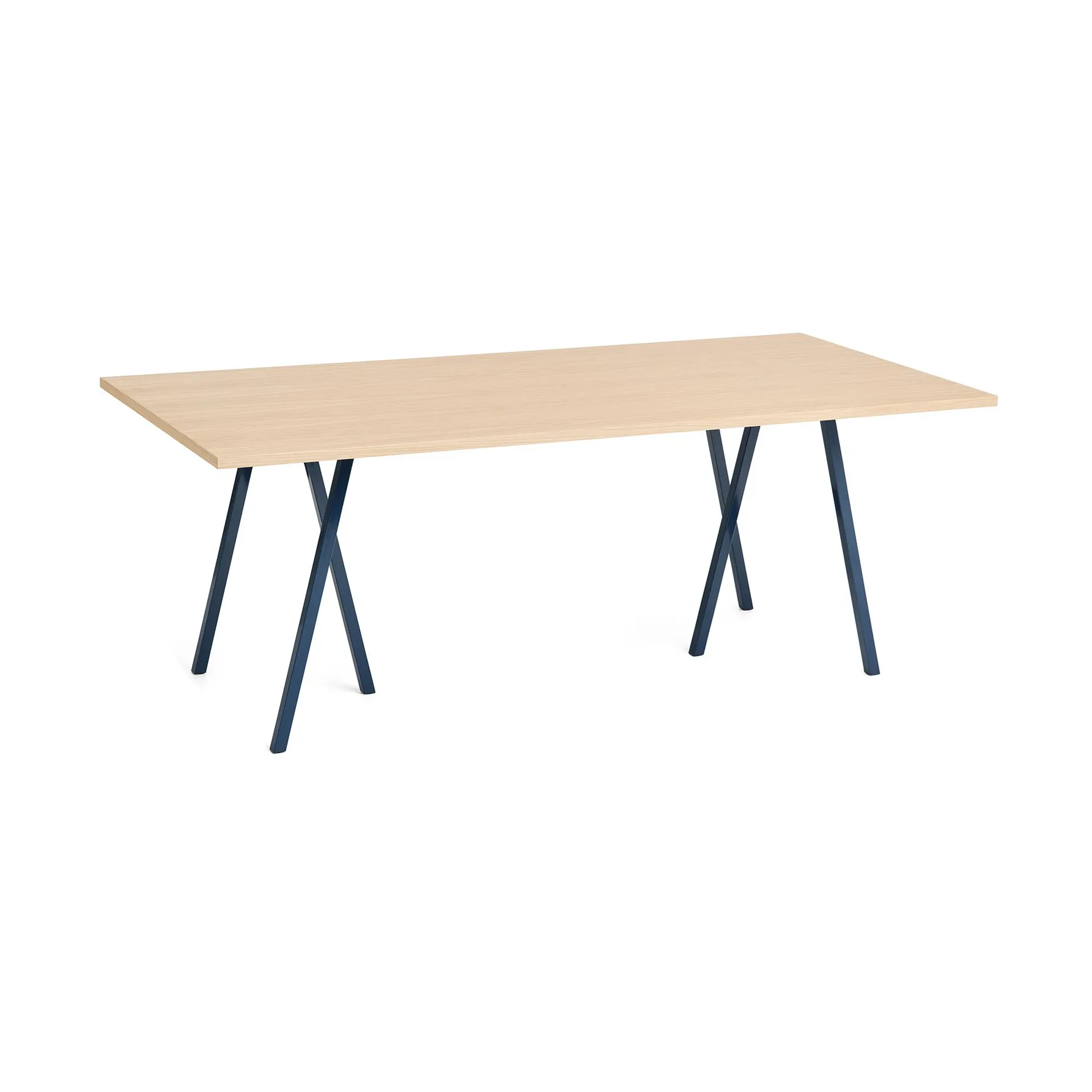 Loop Stand eettafel 92,5x200 cm, Deep blue-clear lacq. oak HAY