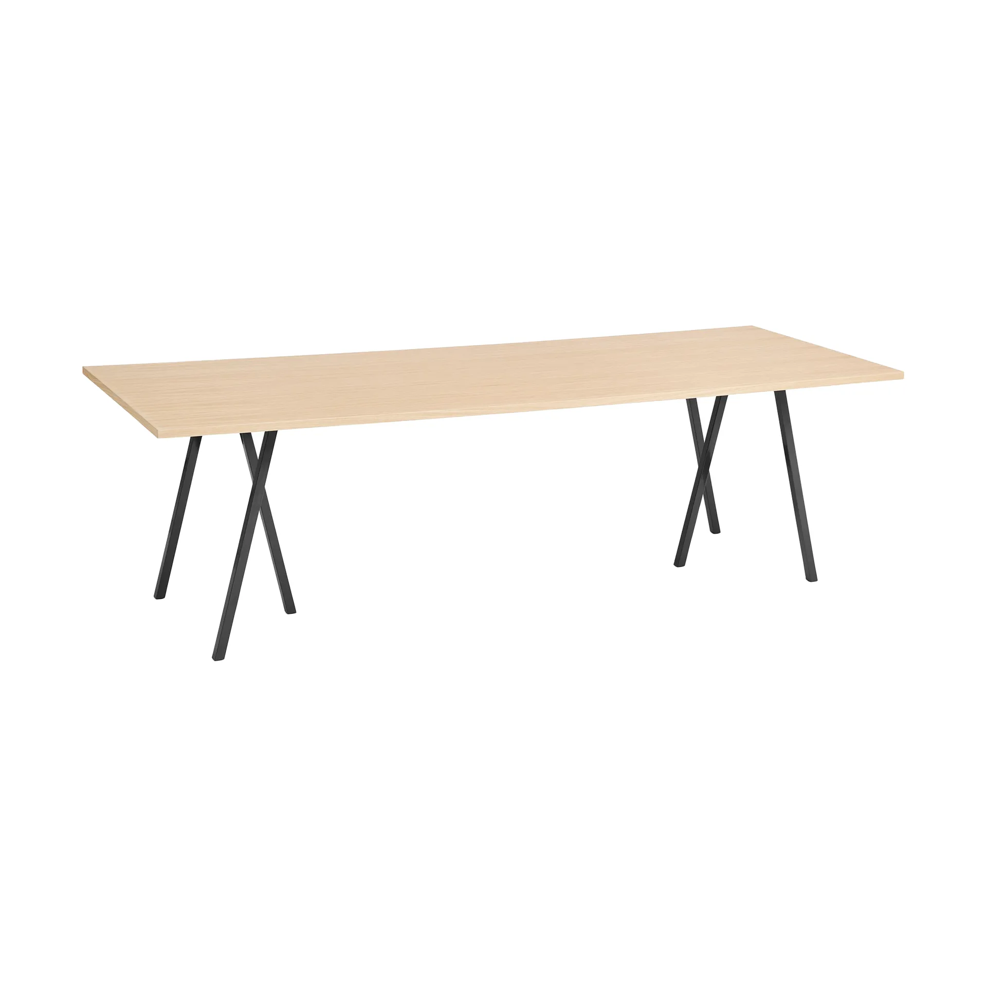 Loop Stand eettafel 92,5x250 cm, Black-clear lacq. oak HAY