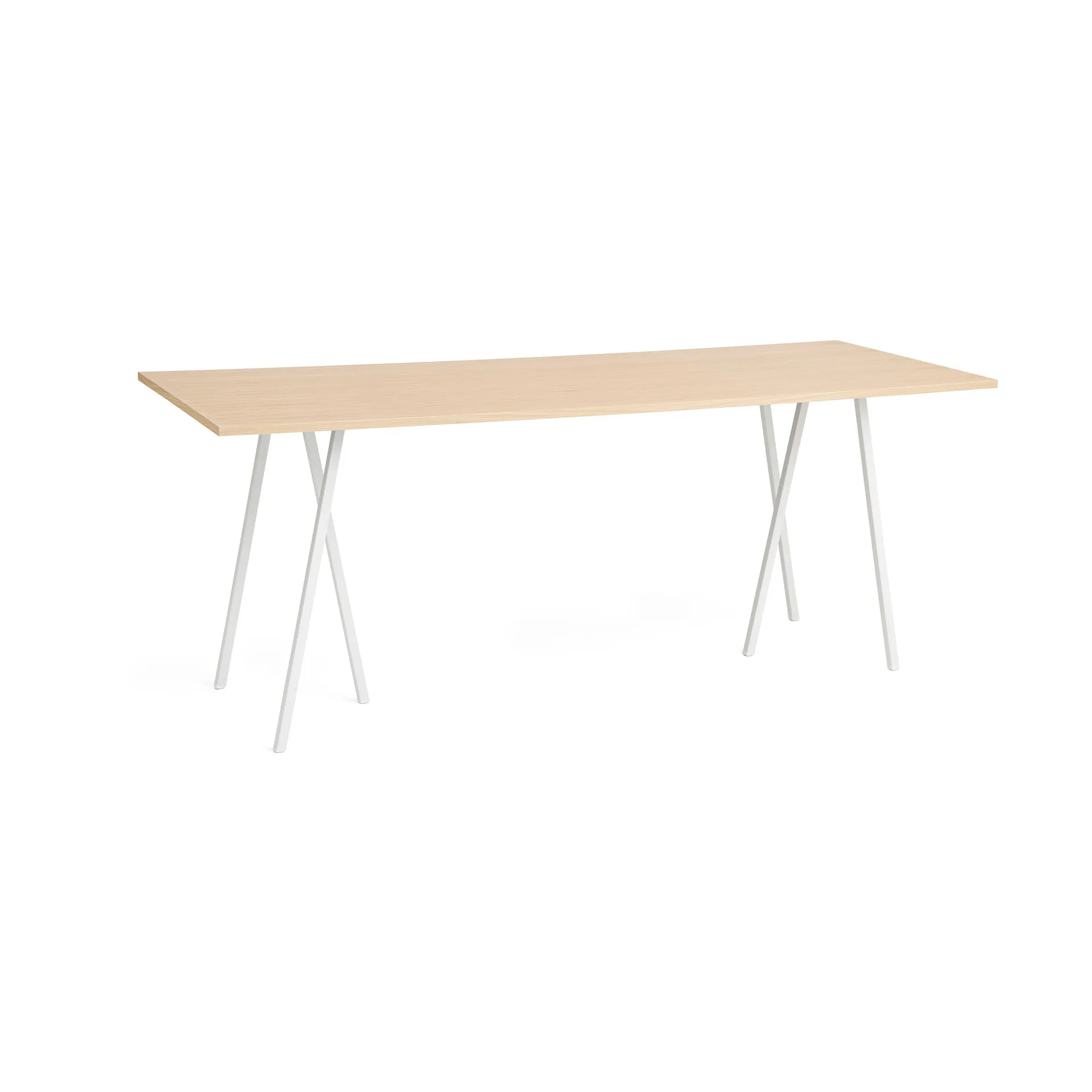 Loop Stand incl. support bartafel 92,5x250 cm, White-clear lacq. oak HAY